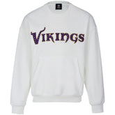 Minnesota Vikings Cuce Women's Chenille Jeweled Sweatshirt White | NFL