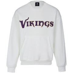 Minnesota Vikings Cuce Women's Chenille Jeweled Sweatshirt White | NFL