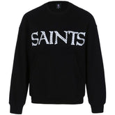 New Orleans Saints Cuce Women's Chenille Jeweled Sweatshirt Black | NFL