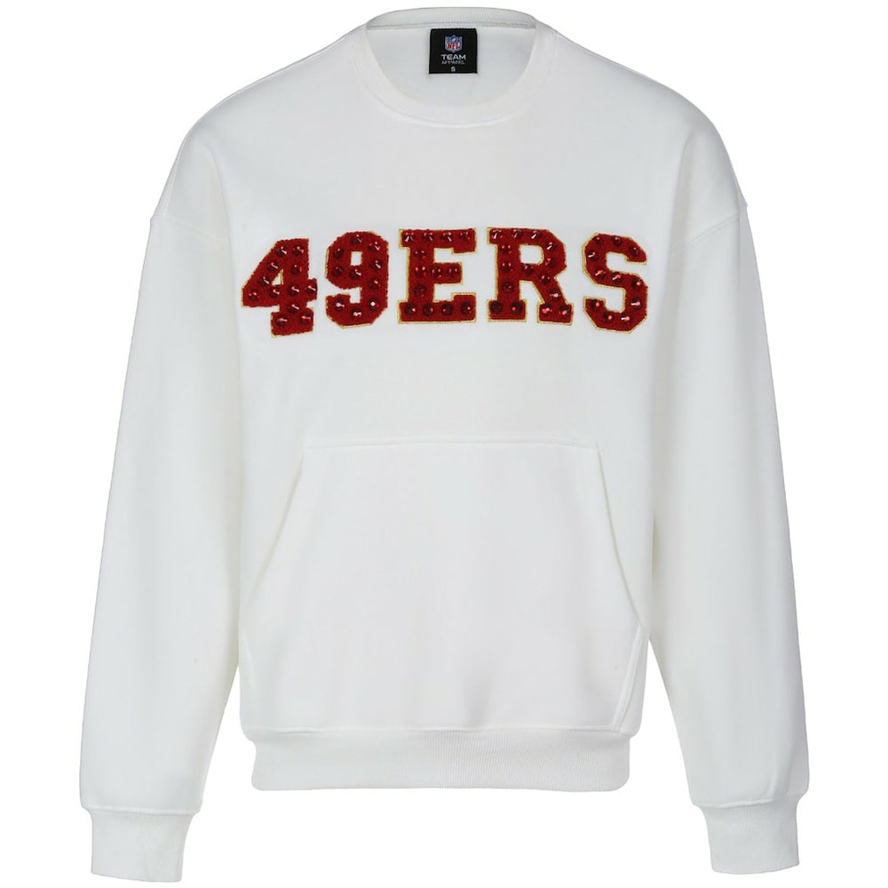 San Francisco 49ers Cuce Women's Chenille Jeweled Sweatshirt White | NFL