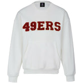 San Francisco 49ers Cuce Women's Chenille Jeweled Sweatshirt White | NFL