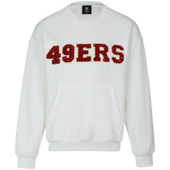 San Francisco 49ers Cuce Women's Chenille Jeweled Sweatshirt White | NFL