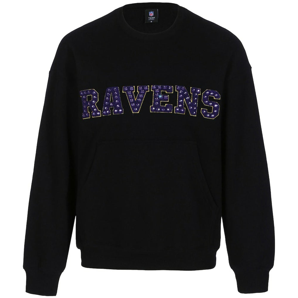 Baltimore Ravens Cuce Women's Chenille Jeweled Sweatshirt Black | NFL
