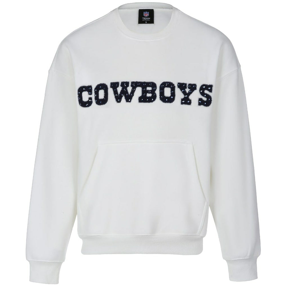 Dallas Cowboys Cuce Women's Chenille Jeweled Sweatshirt White | NFL