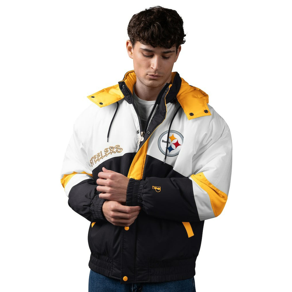 Pittsburgh Steelers Pro Player Shoulder To Shoulder Polyfill Full-Zip Hooded Jacket Black/Gold | NFL