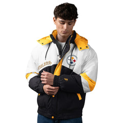 Pittsburgh Steelers Pro Player Shoulder To Shoulder Polyfill Full-Zip Hooded Jacket Black/Gold | NFL