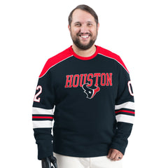 Houston Texans G-III Sports by Carl Banks Adaptive Lord Stanley Crewneck Sweatshirt Navy | NFL