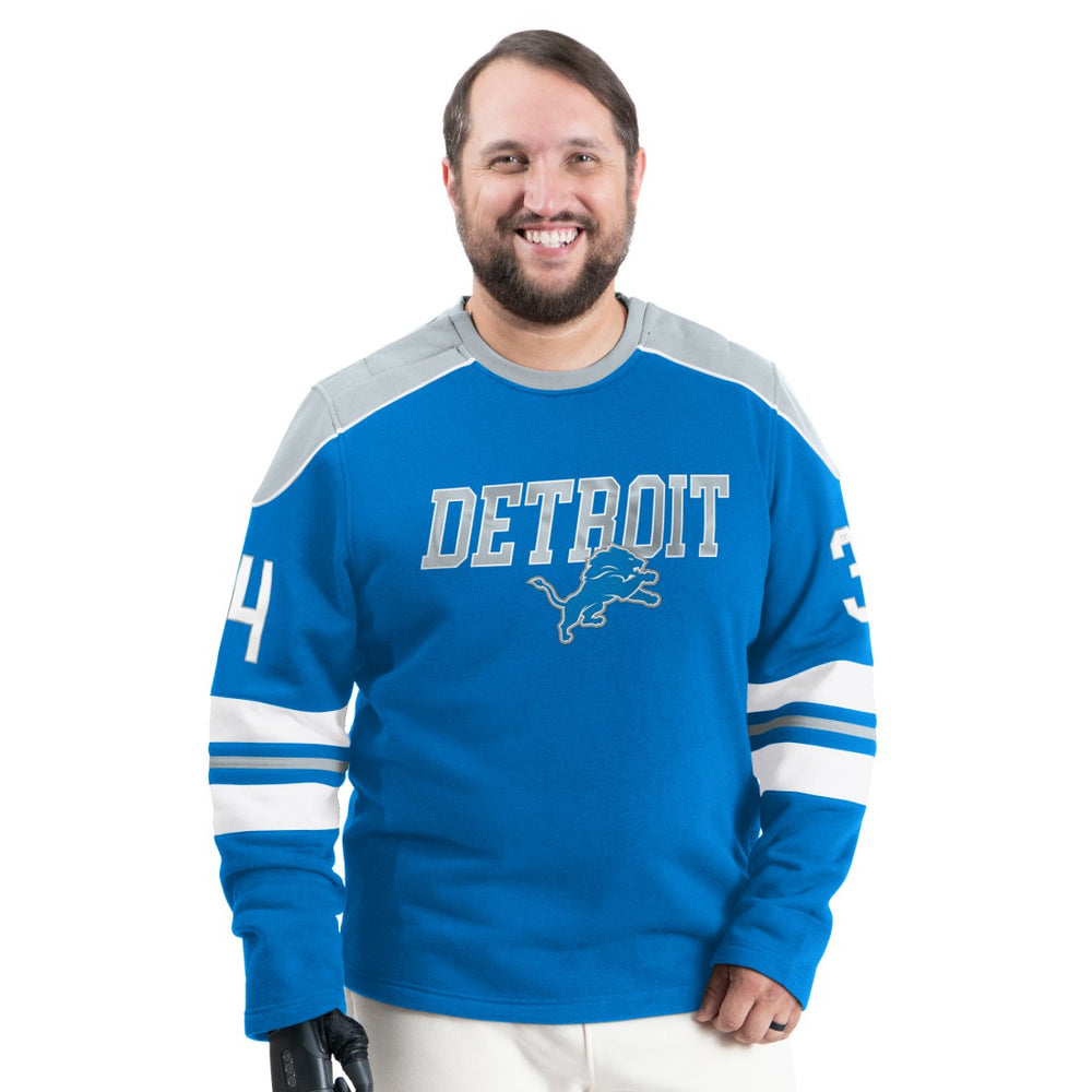 Detroit Lions G-III Sports by Carl Banks Adaptive Lord Stanley Crewneck Sweatshirt Blue | NFL
