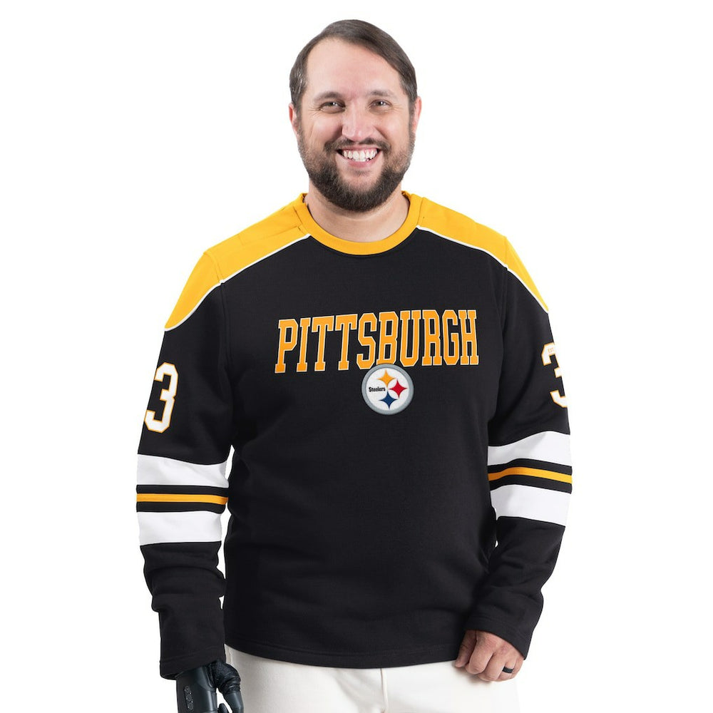 Pittsburgh Steelers G-III Sports by Carl Banks Adaptive Lord Stanley Crewneck Sweatshirt Black | NFL