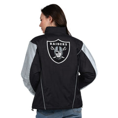 Las Vegas Raiders Starter Women's Thursday Night Gridiron Half-Zip Jacket Black/Silver | NFL