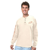 Philadelphia Eagles Margaritaville Five O'Clock Henley Long Sleeve T-Shirt Cream | NFL