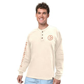 Pittsburgh Steelers Margaritaville Five O'Clock Henley Long Sleeve T-Shirt Cream | NFL