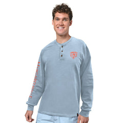 Chicago Bears Margaritaville Five O'Clock Henley Long Sleeve T-Shirt Light Blue | NFL