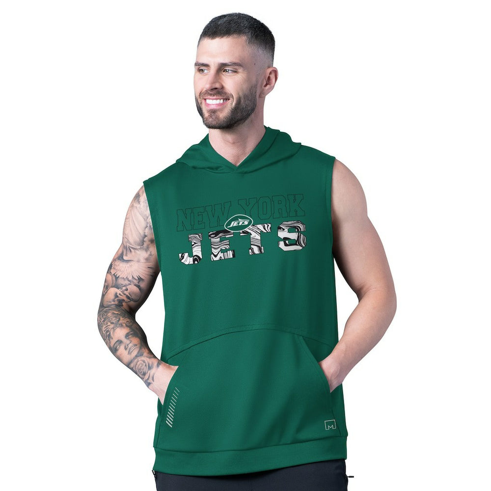 New York Jets MSX by Michael Strahan Tri-Blend Rebound Sleeveless Hoodie Green | NFL