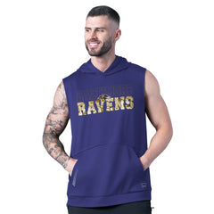 Baltimore Ravens MSX by Michael Strahan Tri-Blend Rebound Sleeveless Hoodie Purple | NFL