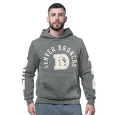 Denver Broncos Starter Handoff Vintage Logo Fleece Hoodie Sweatshirt Charcoal | NFL