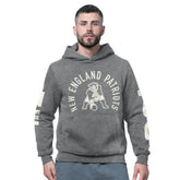 New England Patriots Starter Handoff Vintage Logo Fleece Hoodie Sweatshirt Charcoal | NFL