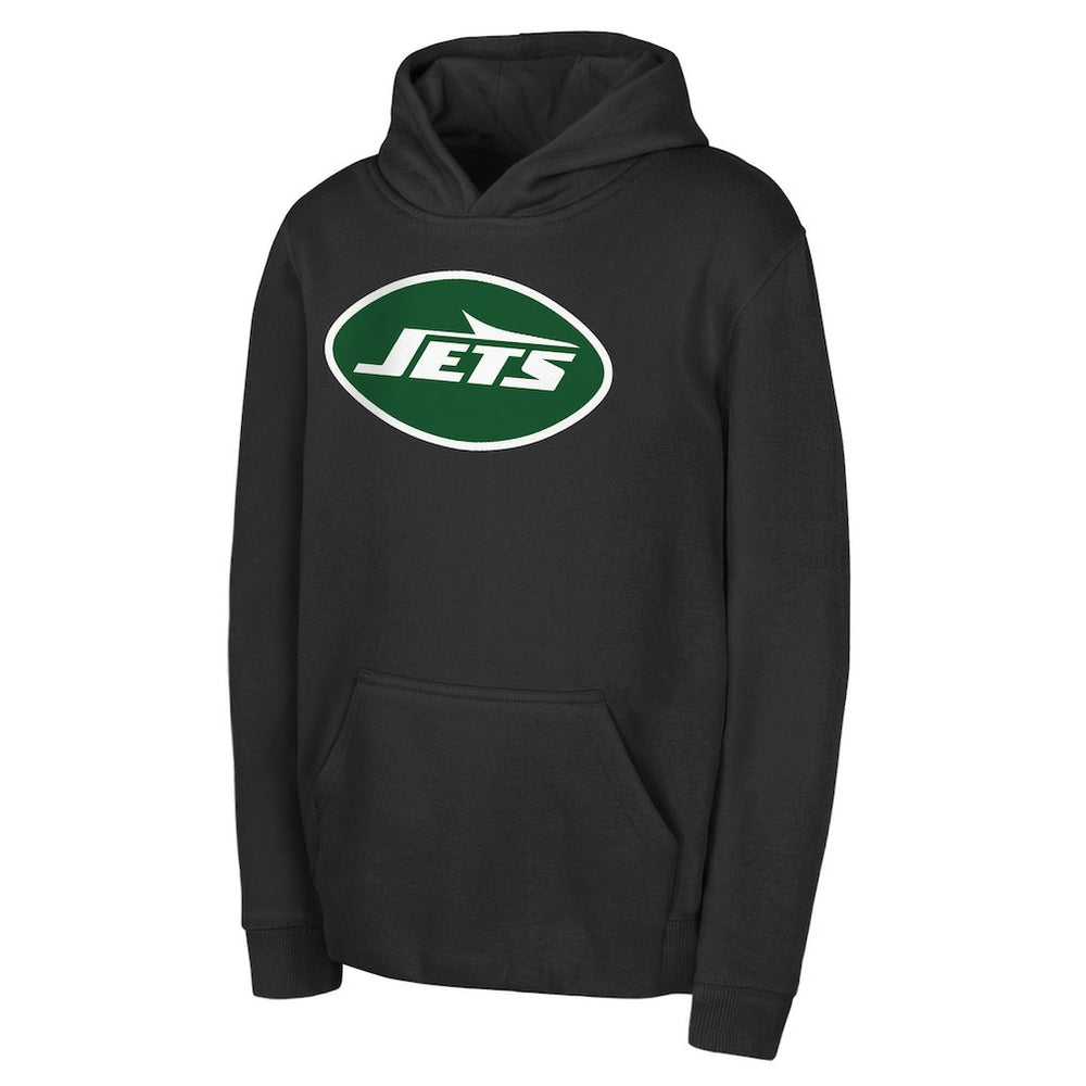 New York Jets Youth Team Logo Pullover Hoodie Black | NFL