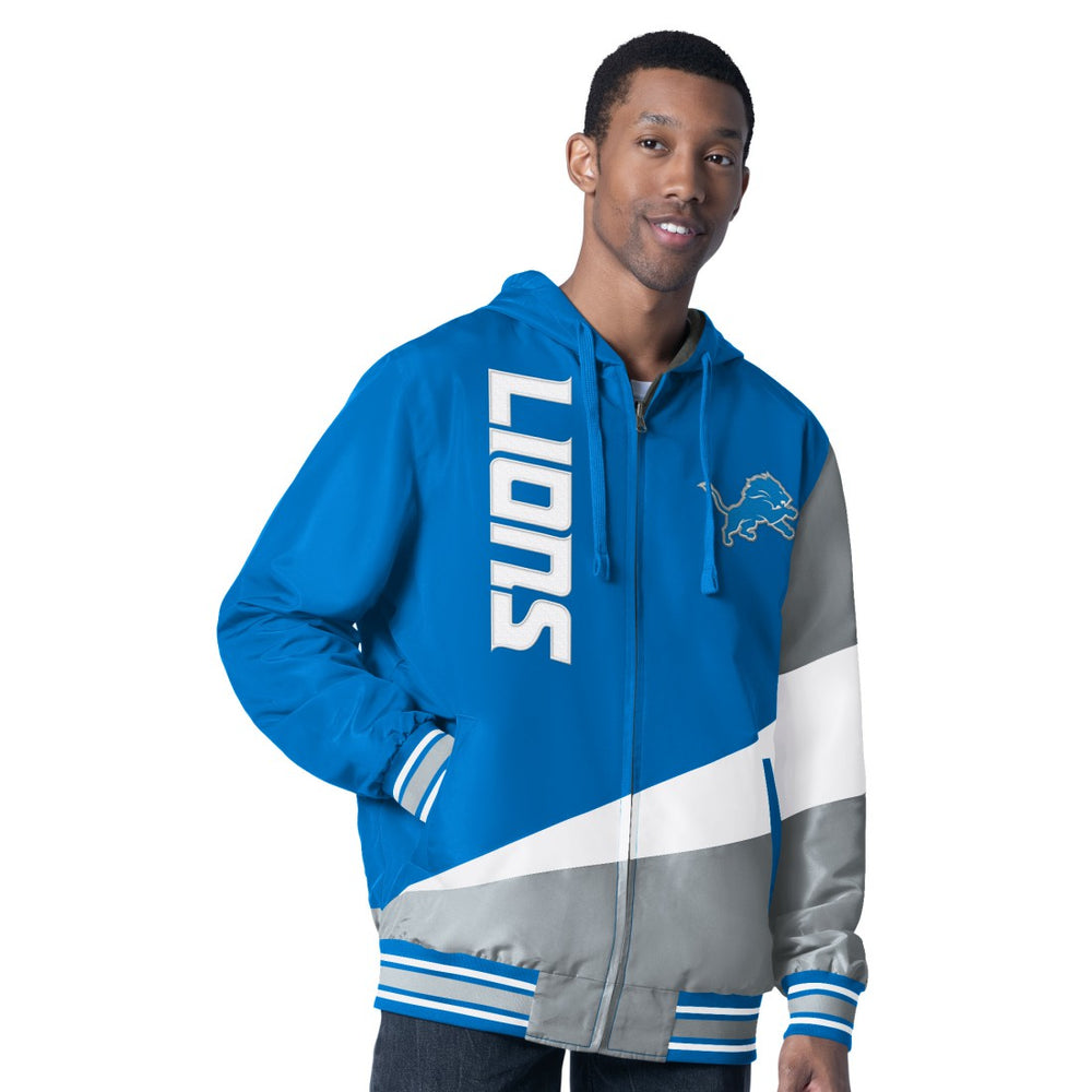 Detroit Lions G-III Sports by Carl Banks Dual Threat Reversable Full-Zip Hooded Jacket Blue/Charcoal | NFL