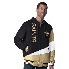 New Orleans Saints G-III Sports by Carl Banks Dual Threat Reversable Full-Zip Hooded Jacket Black/Charcoal | NFL