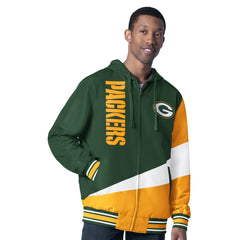 Green Bay Packers G-III Sports by Carl Banks Dual Threat Reversable Full-Zip Hooded Jacket Green/Charcoal | NFL