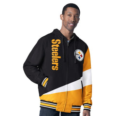Pittsburgh Steelers G-III Sports by Carl Banks Dual Threat Reversable Full-Zip Hooded Jacket Black/Charcoal | NFL