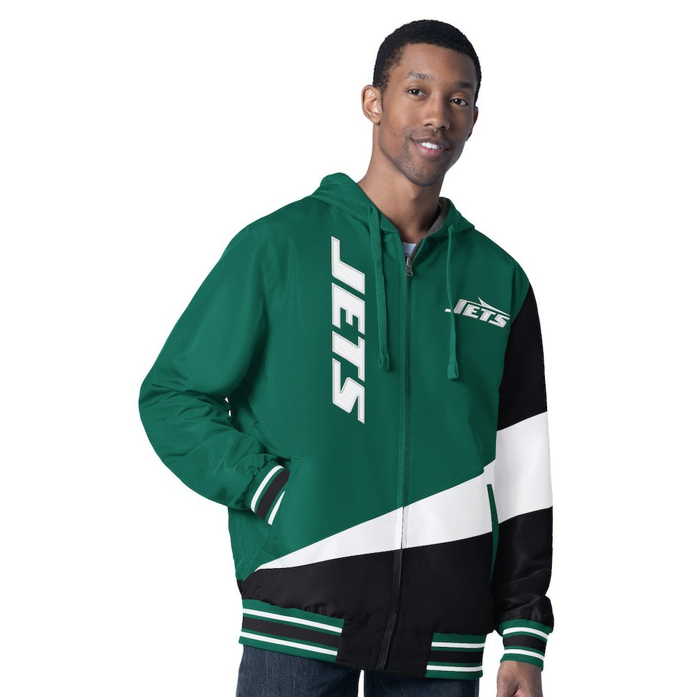 New York Jets G-III Sports by Carl Banks Dual Threat Reversable Full-Zip Hooded Jacket Green/Charcoal | NFL