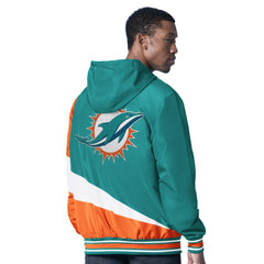 Miami Dolphins G-III Sports by Carl Banks Dual Threat Reversable Full-Zip Hooded Jacket Aqua/Charcoal | NFL