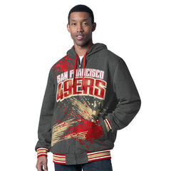 San Francisco 49ers G-III Sports by Carl Banks Dual Threat Reversable Full-Zip Hooded Jacket Scarlet/Charcoal | NFL