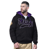 Minnesota Vikings Starter Big Shot Full-Zip Double Hoodie Black | NFL
