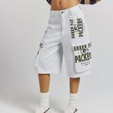 Green Bay Packers Off Season x NFL Women's Fleece Cargo Shorts Heather Gray | NFL
