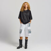 Philadelphia Eagles Off Season x NFL Women's Fleece Cargo Shorts Heather Gray | NFL