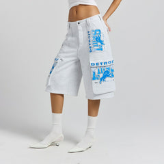 Detroit Lions Off Season x NFL Women's Fleece Cargo Shorts Heather Gray | NFL
