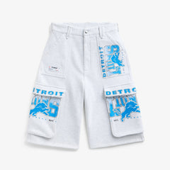 Detroit Lions Off Season x NFL Women's Fleece Cargo Shorts Heather Gray | NFL