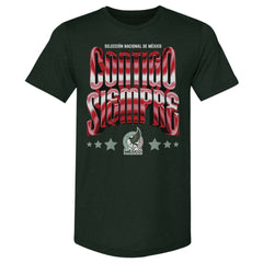 Mexico National Team 500 Level Contigo Siempre Vintage Premium Tri-Blend T-Shirt Forest Green - FIFA World CUP