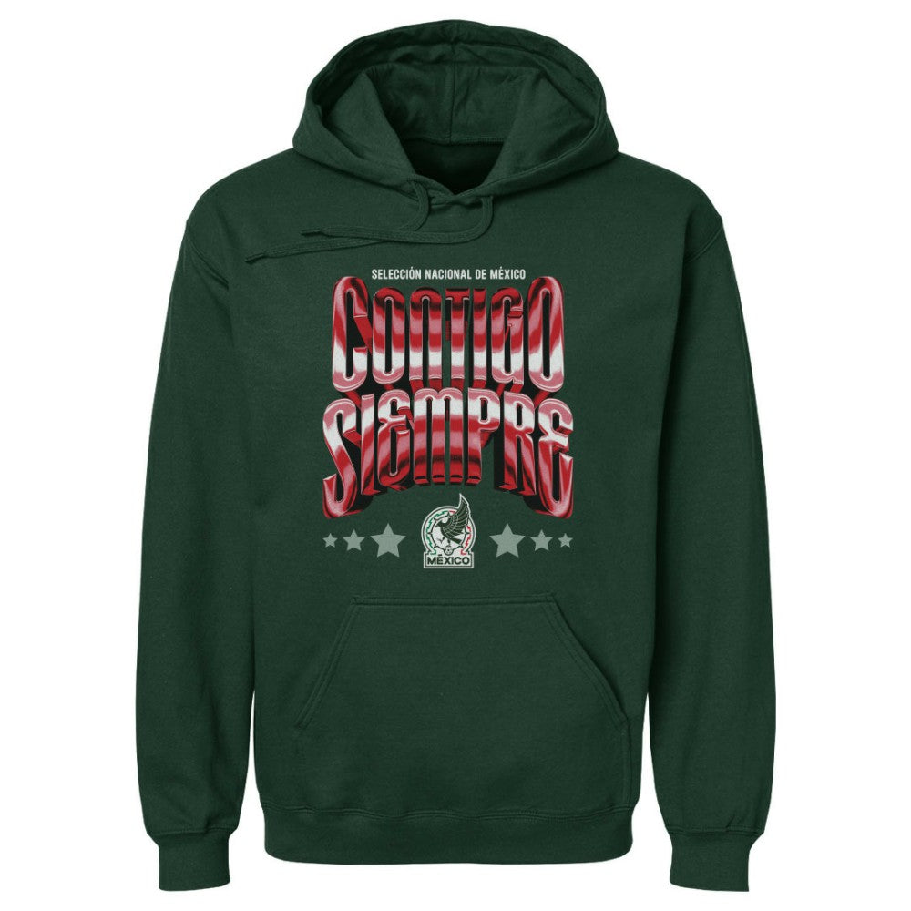Mexico National Team 500 Level Contigo Siempre Vintage Pullover Hoodie Forest Green - FIFA World CUP