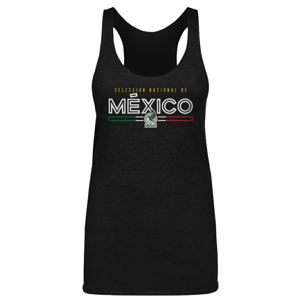 Mexico National Team 500 Level Women's Inline Tri-Blend Racerback Tank Top Black - FIFA World CUP