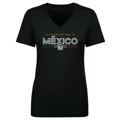 Mexico National Team 500 Level Women's Inline V-Neck T-Shirt Black - FIFA World CUP