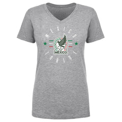 Mexico National Team 500 Level Women's Futbol V-Neck T-Shirt Heather Gray - FIFA World CUP