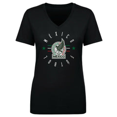 Mexico National Team 500 Level Women's Futbol V-Neck T-Shirt Black - FIFA World CUP