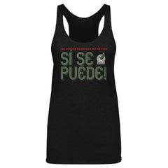 Mexico National Team 500 Level Women's Si Se Puede Inline Bold Tri-Blend Racerback Tank Top Black - FIFA World CUP