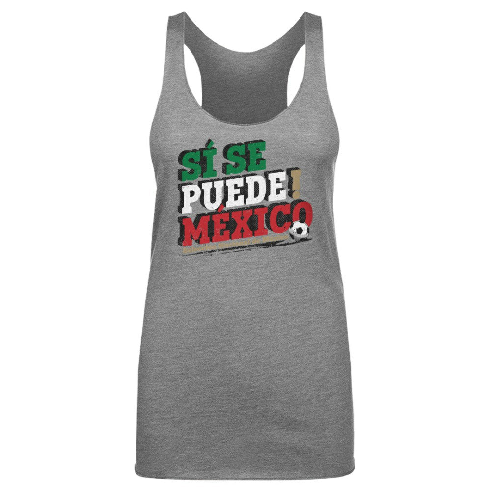 Mexico National Team 500 Level Women's Si Se Puede Tri-Blend Racerback Tank Top Gray - FIFA World CUP
