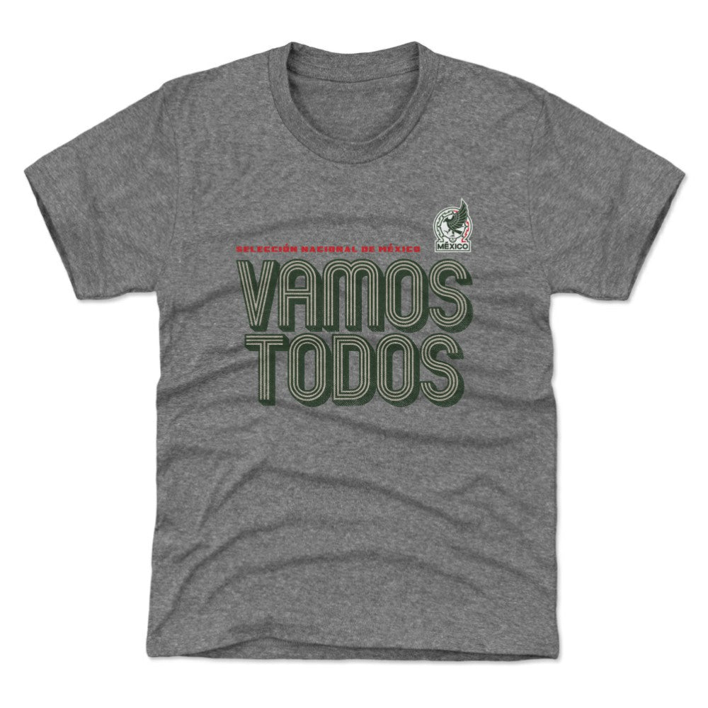 Mexico National Team 500 Level Youth Vamos Todos Inline Bold T-Shirt Gray - FIFA World CUP