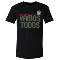 Mexico National Team 500 Level Vamos Todos Inline Bold Cotton T-Shirt Black - FIFA World CUP