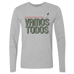 Mexico National Team 500 Level Vamos Todos Inline Bold Long Sleeve T-Shirt Heather Gray - FIFA World CUP