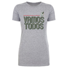 Mexico National Team 500 Level Women's Vamos Todos Inline Bold T-Shirt Heather Gray - FIFA World CUP