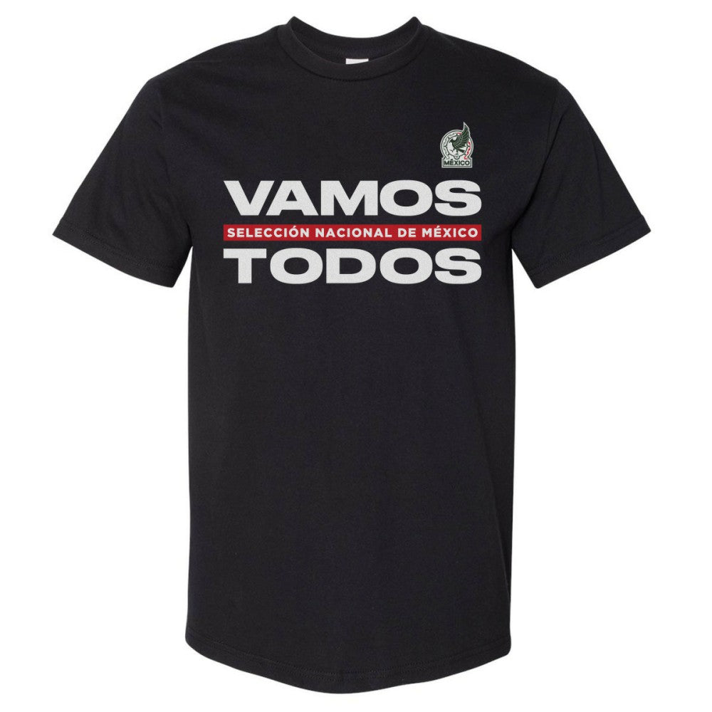 Mexico National Team 500 Level Vamos Todos Heavyweight T-Shirt Black - FIFA World CUP