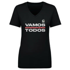 Mexico National Team 500 Level Women's Vamos Todos V-Neck T-Shirt Black - FIFA World CUP