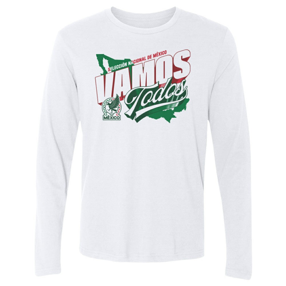 Mexico National Team 500 Level Vamos Todos Country Long Sleeve T-Shirt White - FIFA World CUP