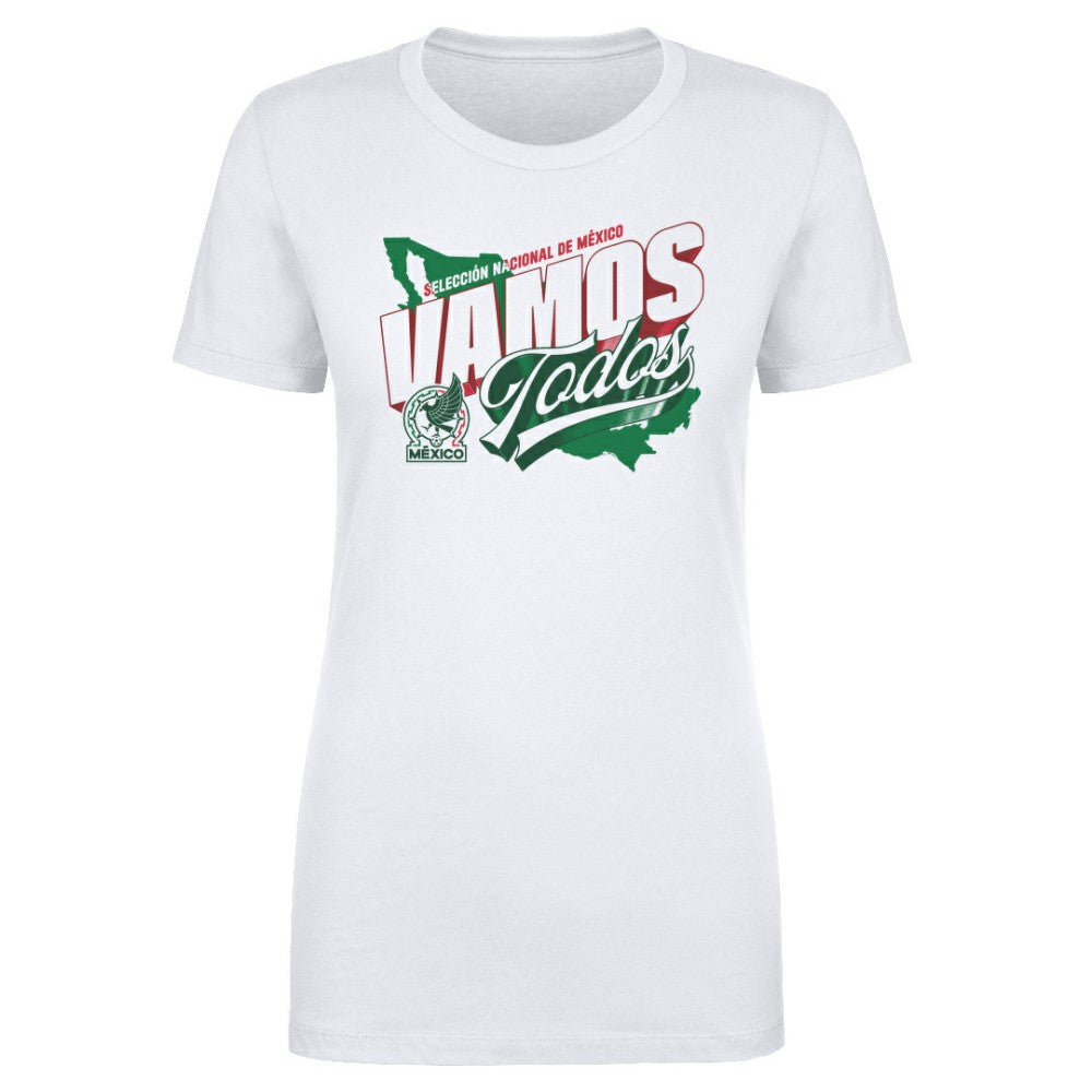 Mexico National Team 500 Level Women's Vamos Todos Country T-Shirt White - FIFA World CUP